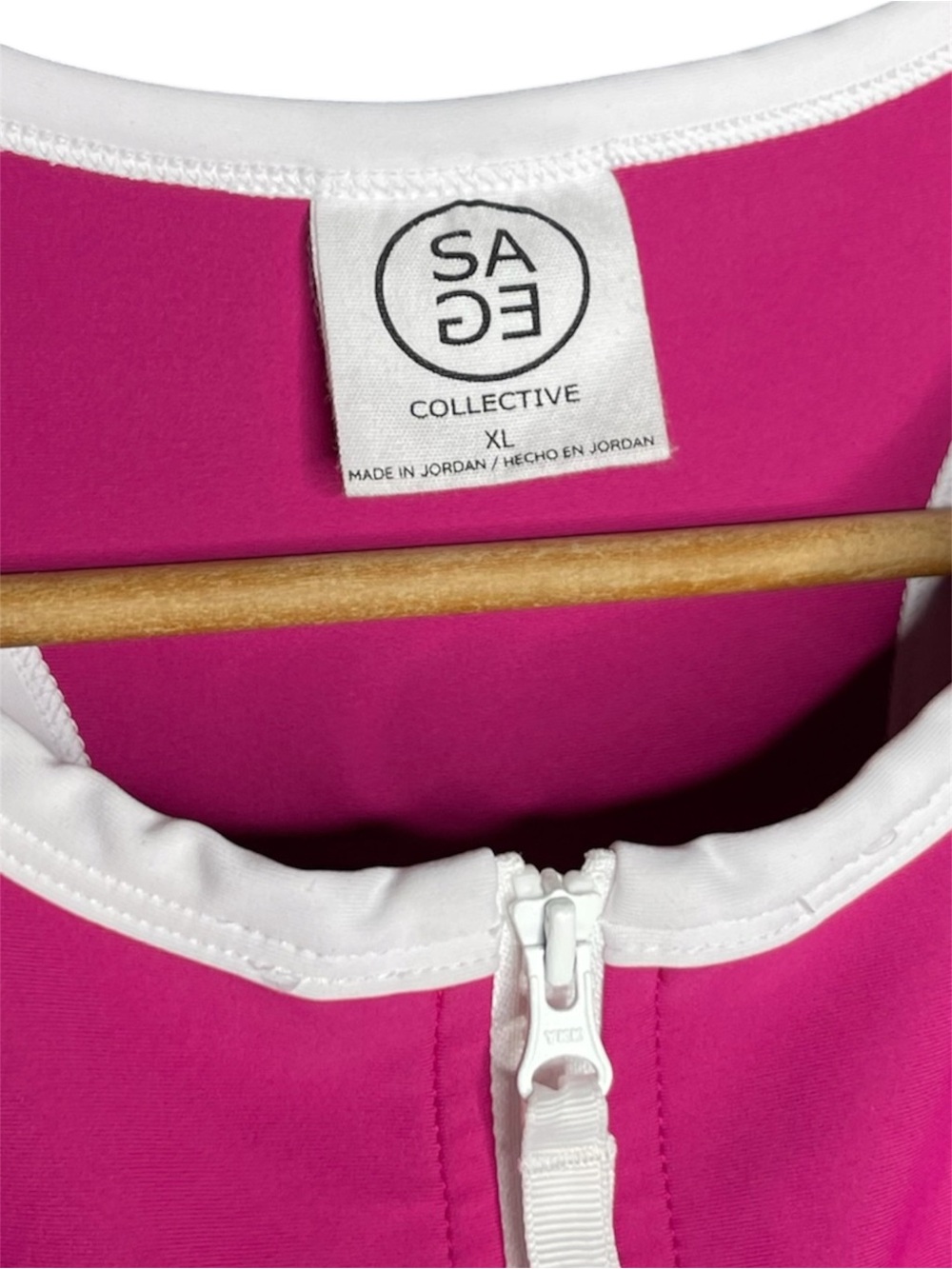 Sage Collective Hot Pink Zip-Front Tennis Dress with Shorts Size XL - Picture 3 of 4